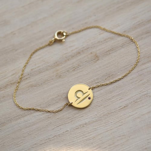 Goldenes Armband mit Turmalin für das Sternzeichen Waage