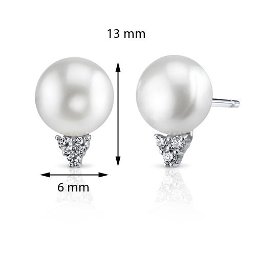 Weiße Perlenohrringe mit Zirkonia Jolene