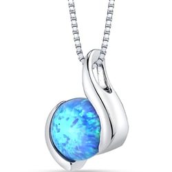 Silberanhänger mit hellblauem Opal Thirumal