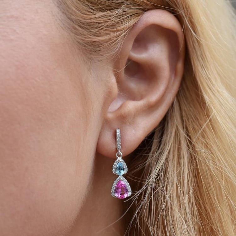 Saphiren und Topasen Ohrringe 14859