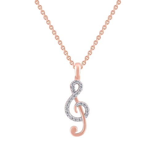 Anhänger mit Diamanten in Form eines Violinschlüssels Loena