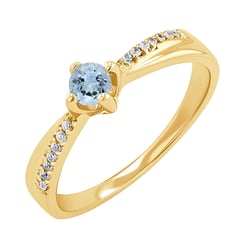 Ring mit Aquamarin und Lab Grown Diamanten Sewyn