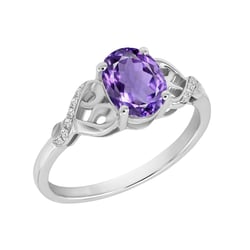 Goldener Amethystring mit Diamanten Alanyse