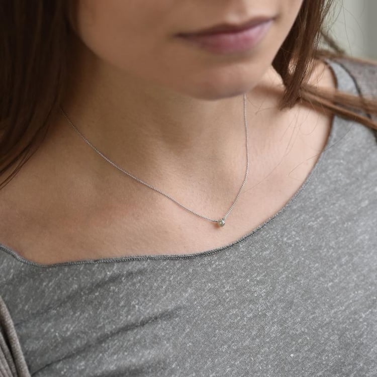 Goldene Halskette mit grauem Diamanten-Tropfen Vebrina 37034