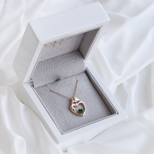 Anhänger Mutter und Kind mit Diopsid und Diamant Ella