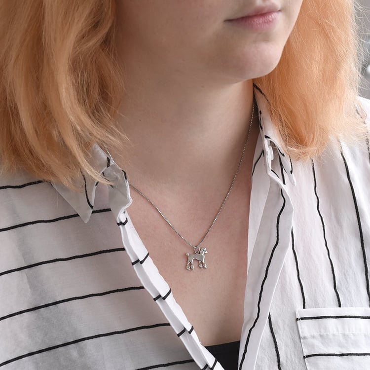 Kettenanhänger in Silber als Hund Poodle 70738