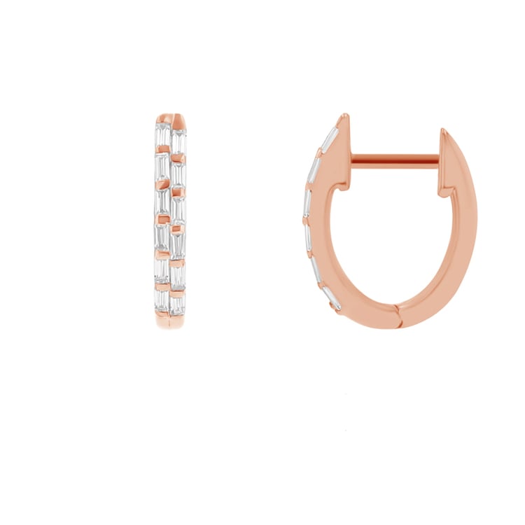 Runde Ohrringe mit Baguette-Diamanten Hamish 111021