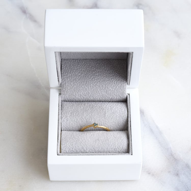 Zarter silberner Ring mit blauen Diamanten Milan 86106