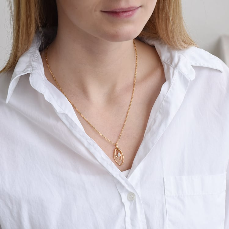 Vergoldeter Anhänger mit Zirkonia Aryana 90704