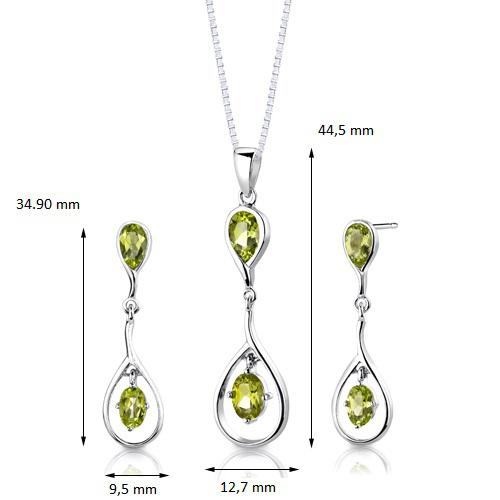 Silberne Kollektion voller Olivine Paja 11197