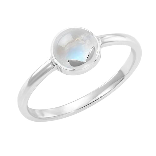 Goldener Ring mit Cabochon Mondstein Yana