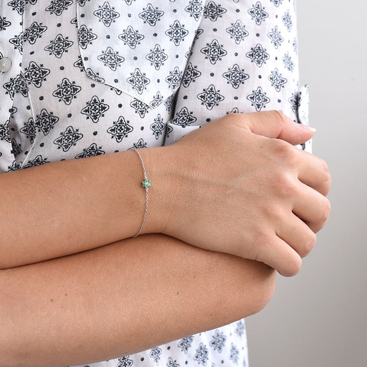 Romantisches Armband mit Smaragd-Blume Nitzan 85619