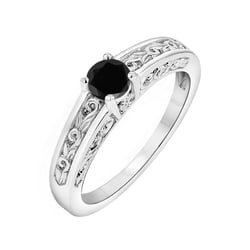 Vintage Verlobungsring mit schwarzem Diamant Lerien