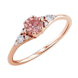 Verlobungsring mit zertifiziertem fancy rosa Lab Grown Diamanten Diana
