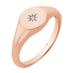 Goldener Siegelring mit Diamantstern Keylo