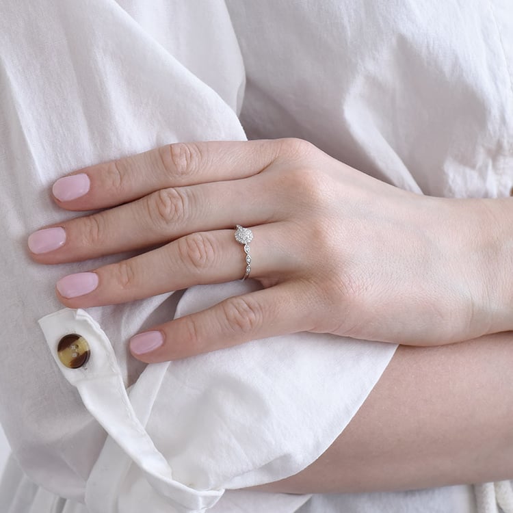 Eleganter Halo-Ring mit Diamanten Aglaya 96286