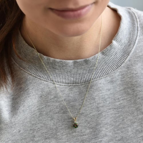 Schwarzes Schmuckset mit Opalen aus Gold Vanna