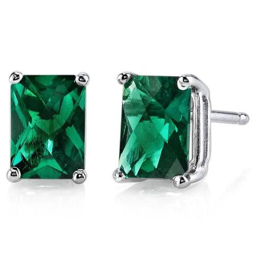 Goldene Ohrringe mit Emerald Smaragden Handan