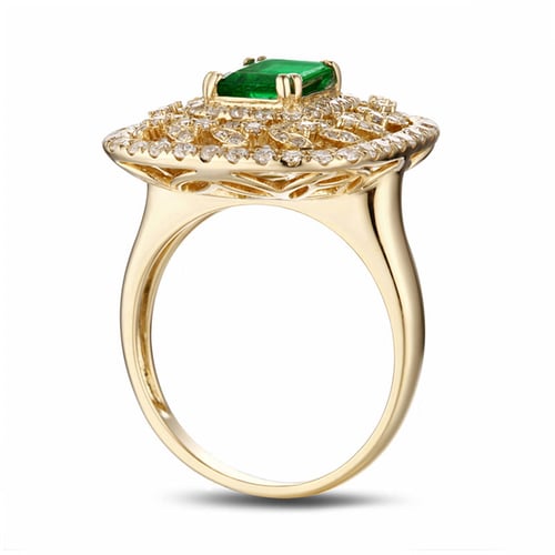 Smaragd im Goldring mit Diamanten Dawix