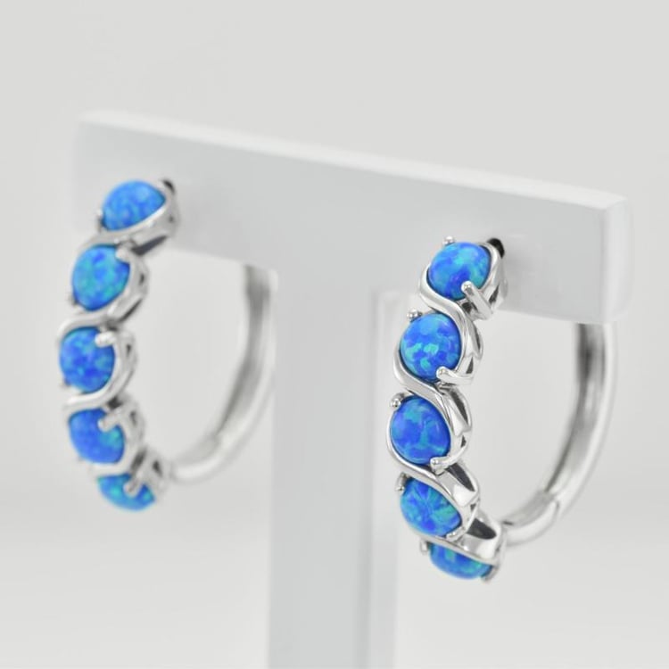 Creolen Ohrringe mit Opal 35776