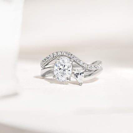 Romantisches Verlobungs-Set mit Diamantringen Clementine