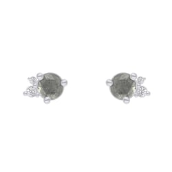 Goldene Cluster-Ohrringe mit Salt and Pepper Diamant Meave