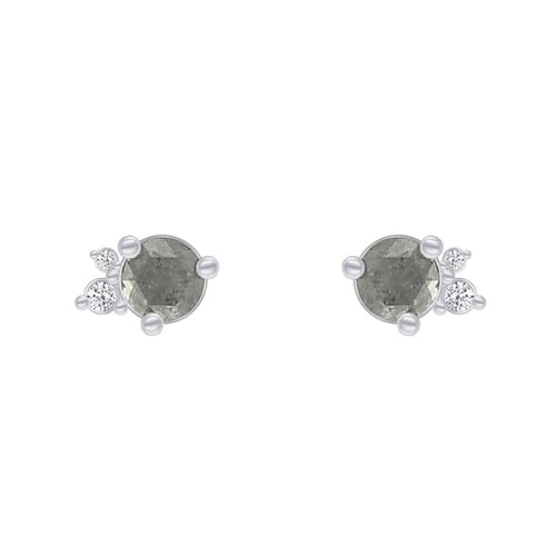 Goldene Cluster-Ohrringe mit Salt and Pepper Diamant Meave