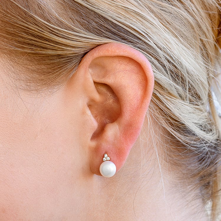 Goldene Perlenohrringe mit Zirkonia Cleta 132800