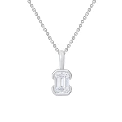 Minimalistischer Anhänger aus Silber mit einem Diamanten in Emerald-Form Lias