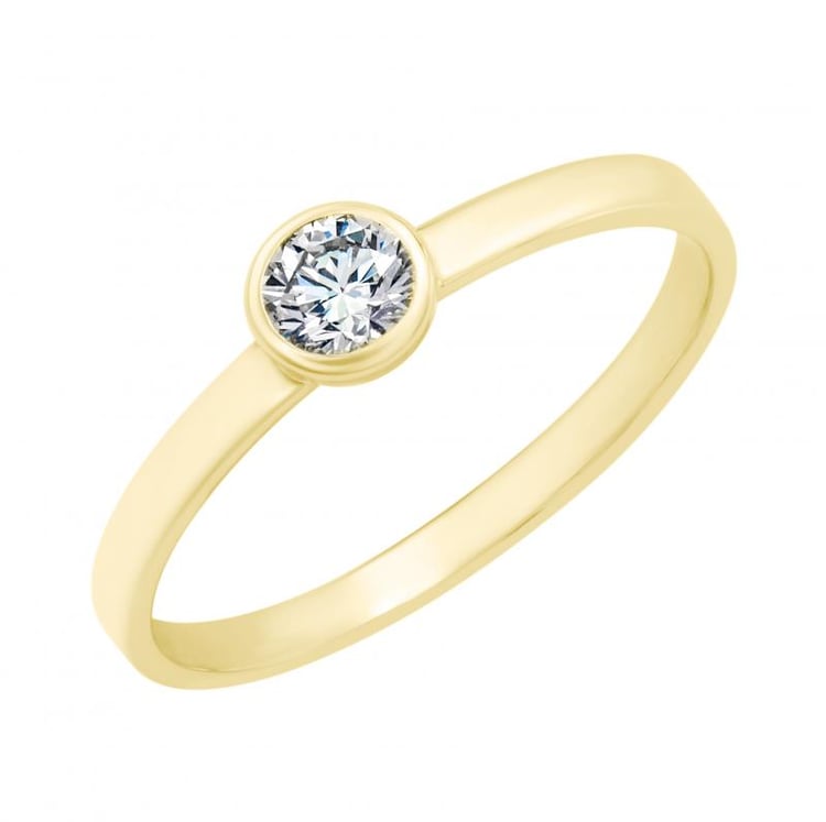 Verlobungsring aus Gold mit Diamanten