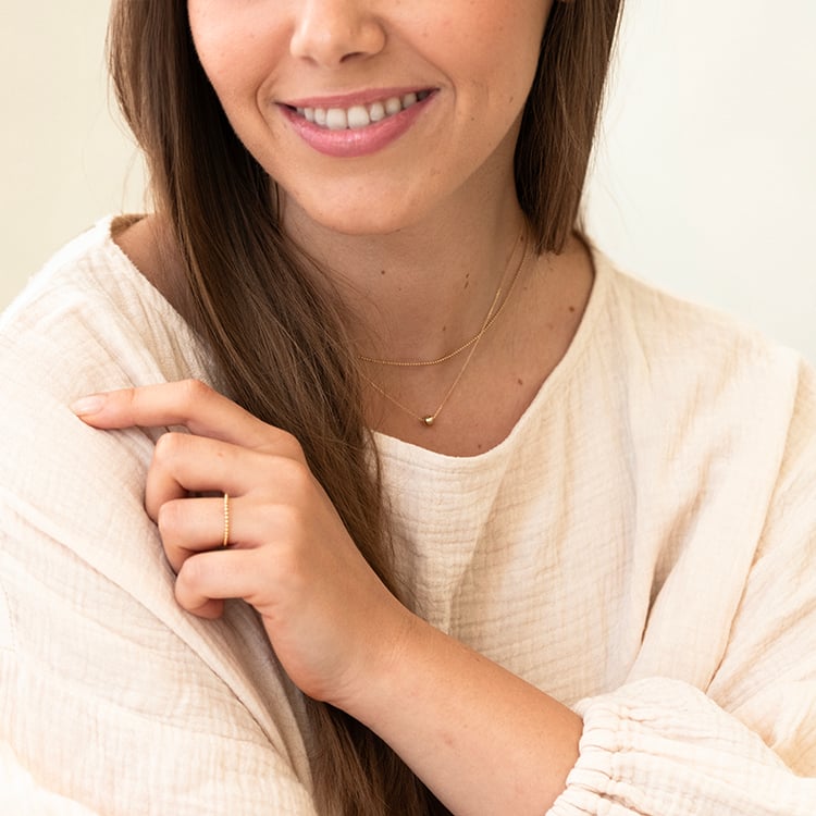 Kette 45 cm aus 14k Gold mit Kugeln 143177