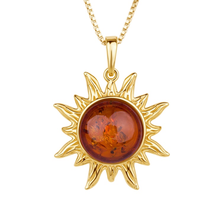 Bernsteinanhänger aus Silber