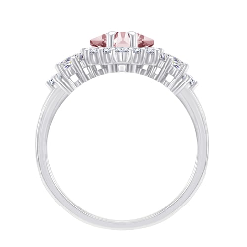 Goldener Ring mit Princess Morganit und Moissaniten Medrie
