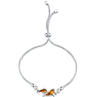 Silbernes Armband mit Bernstein und Delfin Kisha
