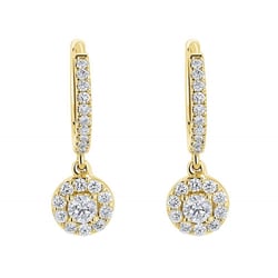 Goldene runde Ohrringe mit 0.13ct Lab Grown Diamanten Madhu