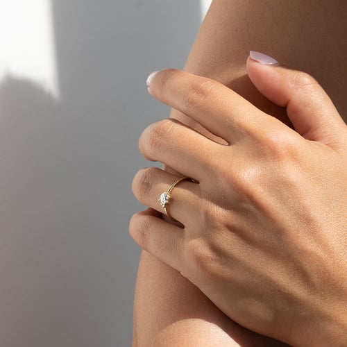Cluster Ring mit Diamanten Marine