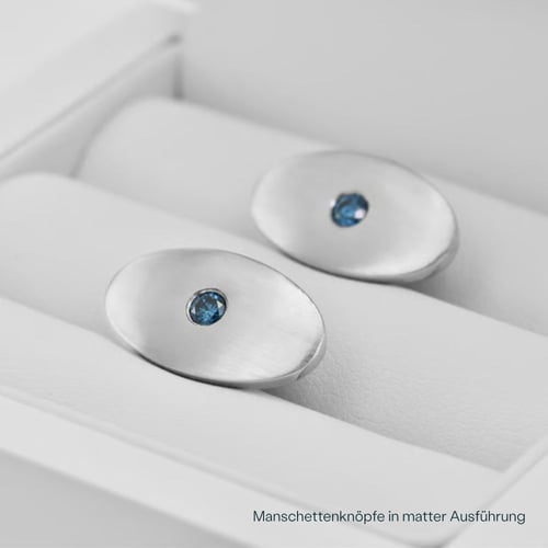 Manschettenknöpfe aus Gold mit blauen Diamanten Obert