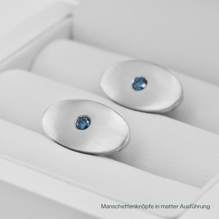 Manschettenknöpfe aus Gold mit blauen Diamanten Obert 165398