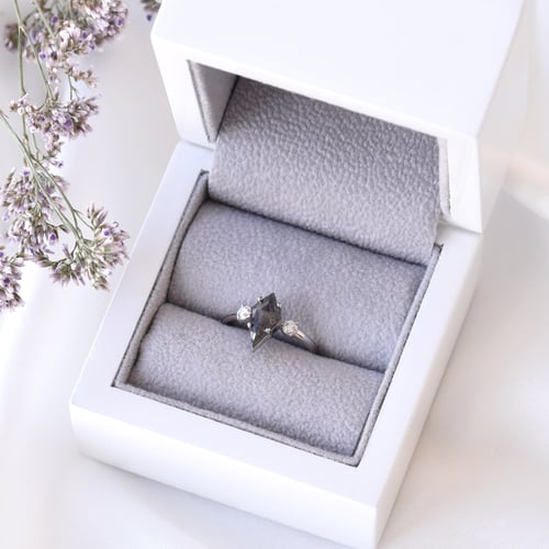 Ring mit Salt and Pepper Diamant in Kiteform Melitta