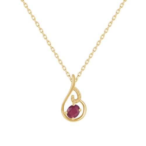 Elegante Anhänger mit Rubin und Diamanten Cor