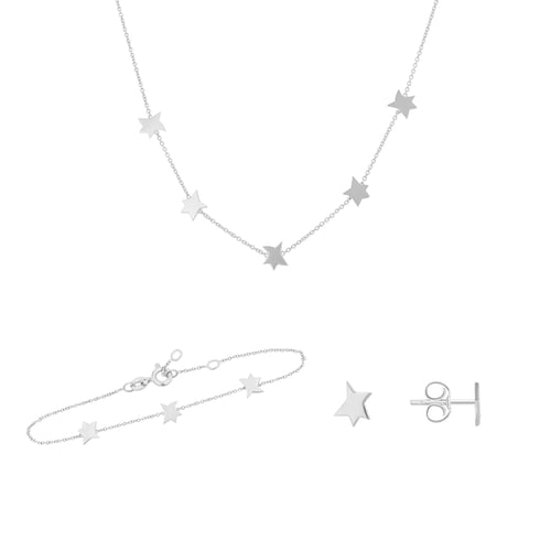 Silbernes Schmuckset mit Sternen Der kleine Prinz