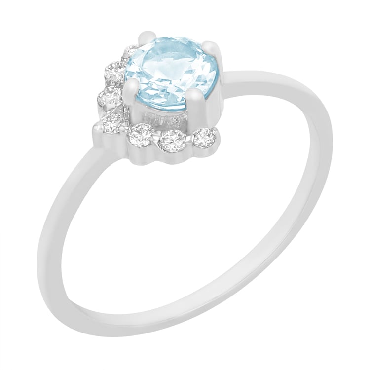 Goldener Ring mit Aquamarin und Diamanten Ammiel 81754