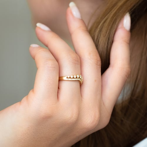 Doppelter Ring mit Lab Grown Diamanten Hebe