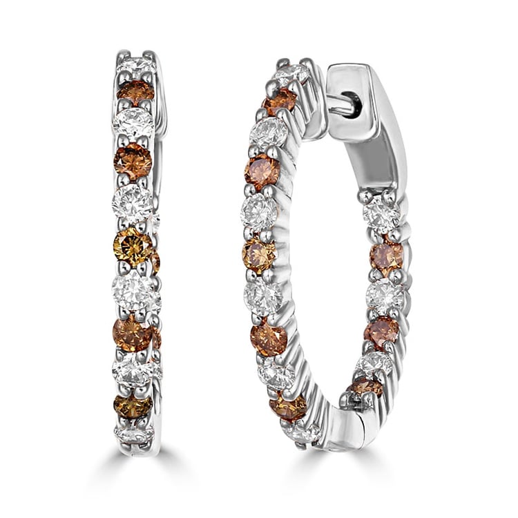 Ohrringe mit Champagner und weißen Diamanten Ola 77799