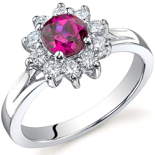 Rubinblüte mit Zirkonia im Silberring Mito