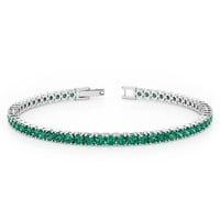 Elegantes silbernes Armband mit simulierten Smargden Rachel