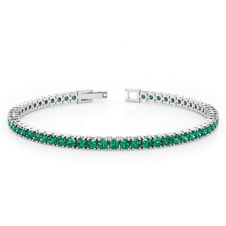 Elegantes silbernes Armband mit Smargden Rachel