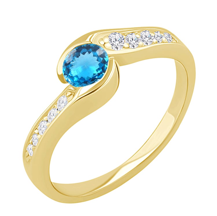 Verlobungsring mit schweizerblauem Topas Lytarie 113477