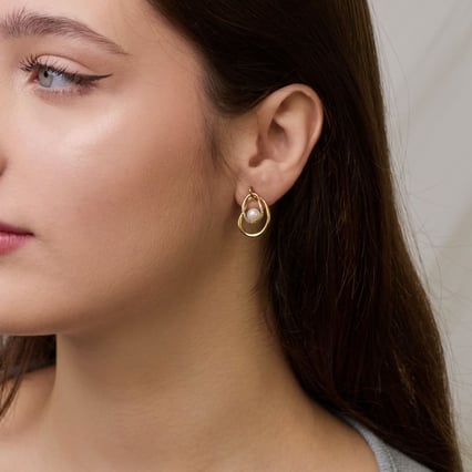 Silberne Perlenohrringe mit weißen Topasen Frida