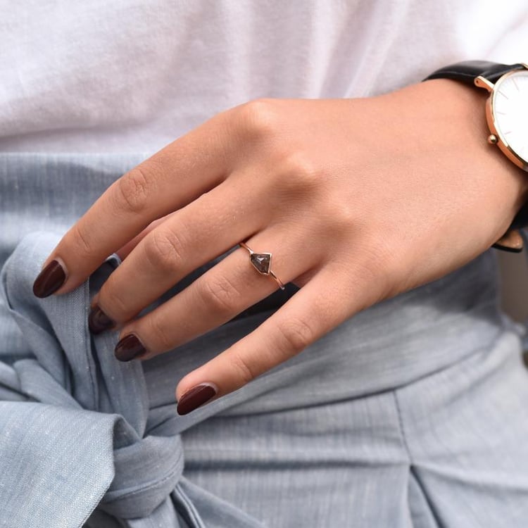 Goldring mit Salt and Pepper Diamant Vetries 34966